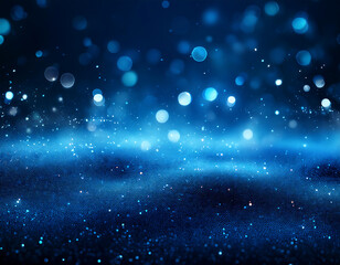 Firefly Blue Glow Particle Background- An abstract background with blue glowing particles and bokeh, (3)