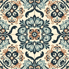 simple Azulejo ethnic portuguese seamless pattern