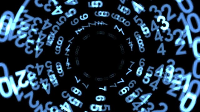 Digital numbers tunnel - Technology background