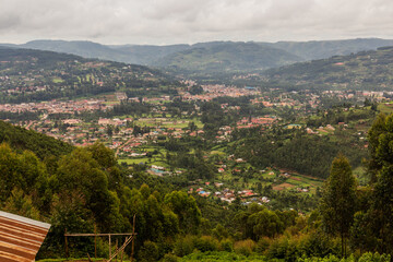 Obraz premium Aerial view of Kabale town, Uganda