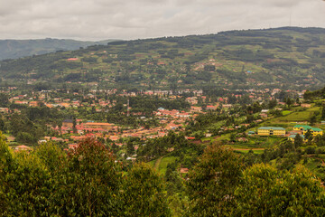 Aerial view of Kabale town, Uganda