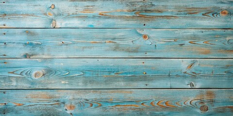 Obraz premium Softly lit, gently weathered blue wooden planks form a serene background, adorned with delicate crumbs and faint scratches, evoking a sense of vintage nursery charm.