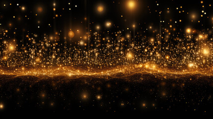 Obraz premium generated illustration of golden bokeh, raining light, blurry lights, blurry background, gold confettis