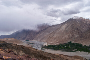 Nubra Vally in Ladakh, India the scenic view of leh ladahkh