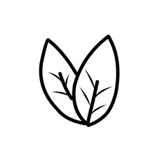 leaf simple line icon