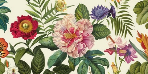 A flower botanical illustration rose pastel