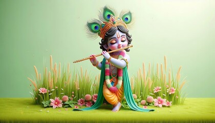 Naklejka premium Cute Nandlal Lord Krishan