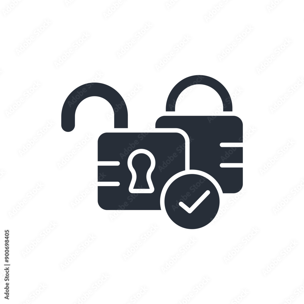 Poster access lock icon. vector.editable stroke.linear style sign for use web design,logo.symbol illustrati