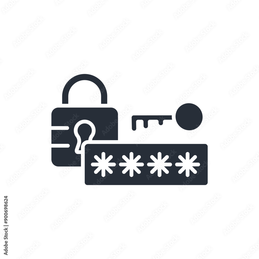 Poster code lock icon. vector.editable stroke.linear style sign for use web design,logo.symbol illustration