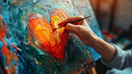 Art Therapy Session: Expressing Feelings About Heart Disease Through Painting