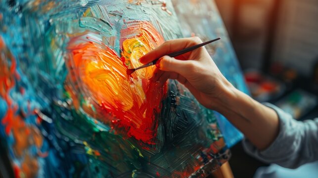 Art Therapy Session: Expressing Feelings About Heart Disease Through Painting