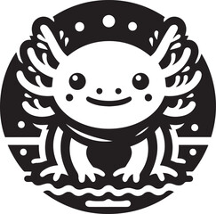 Axolotl icon isolated on a white background. Axolotl logo illustration.