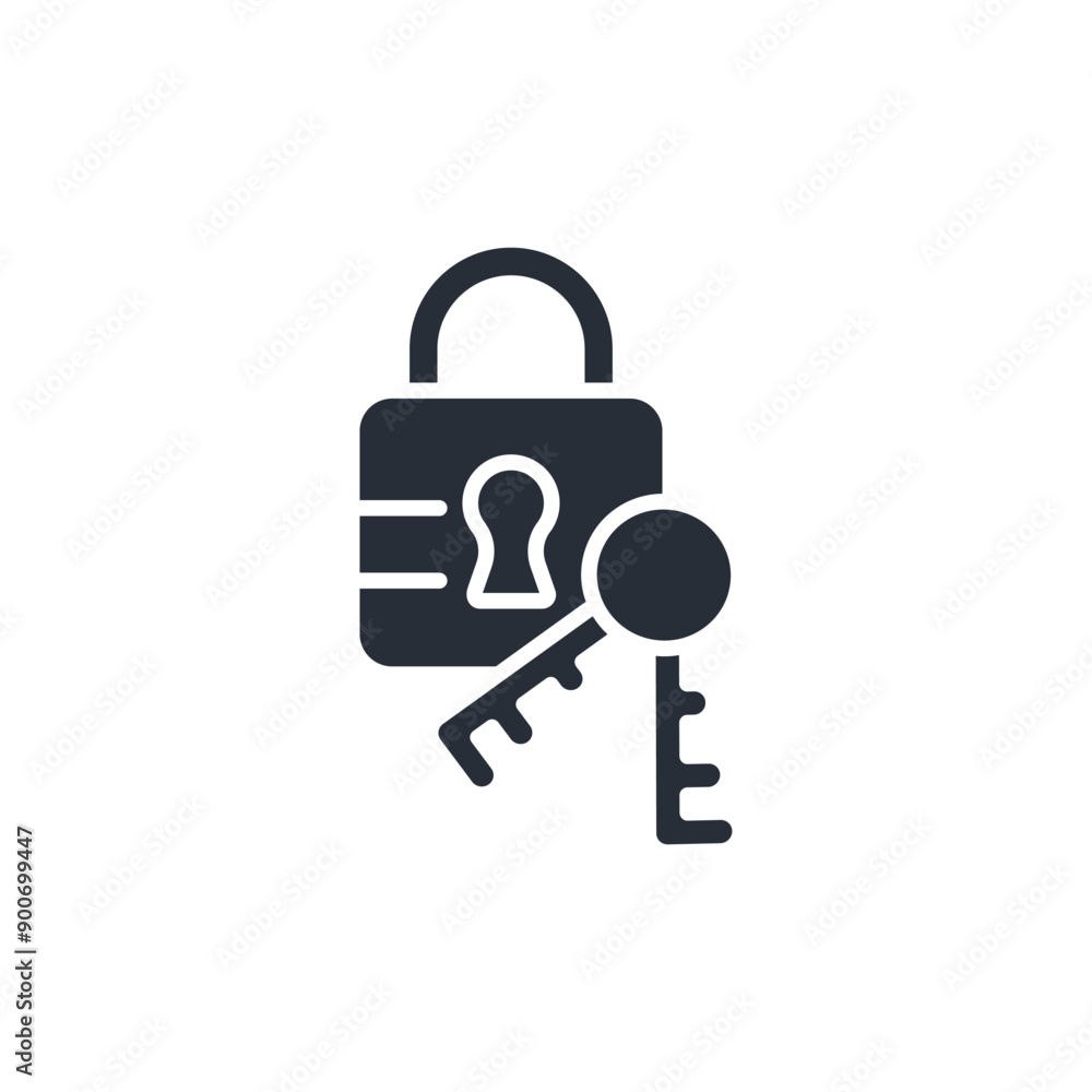 Poster lockable icon. vector.editable stroke.linear style sign for use web design,logo.symbol illustration.