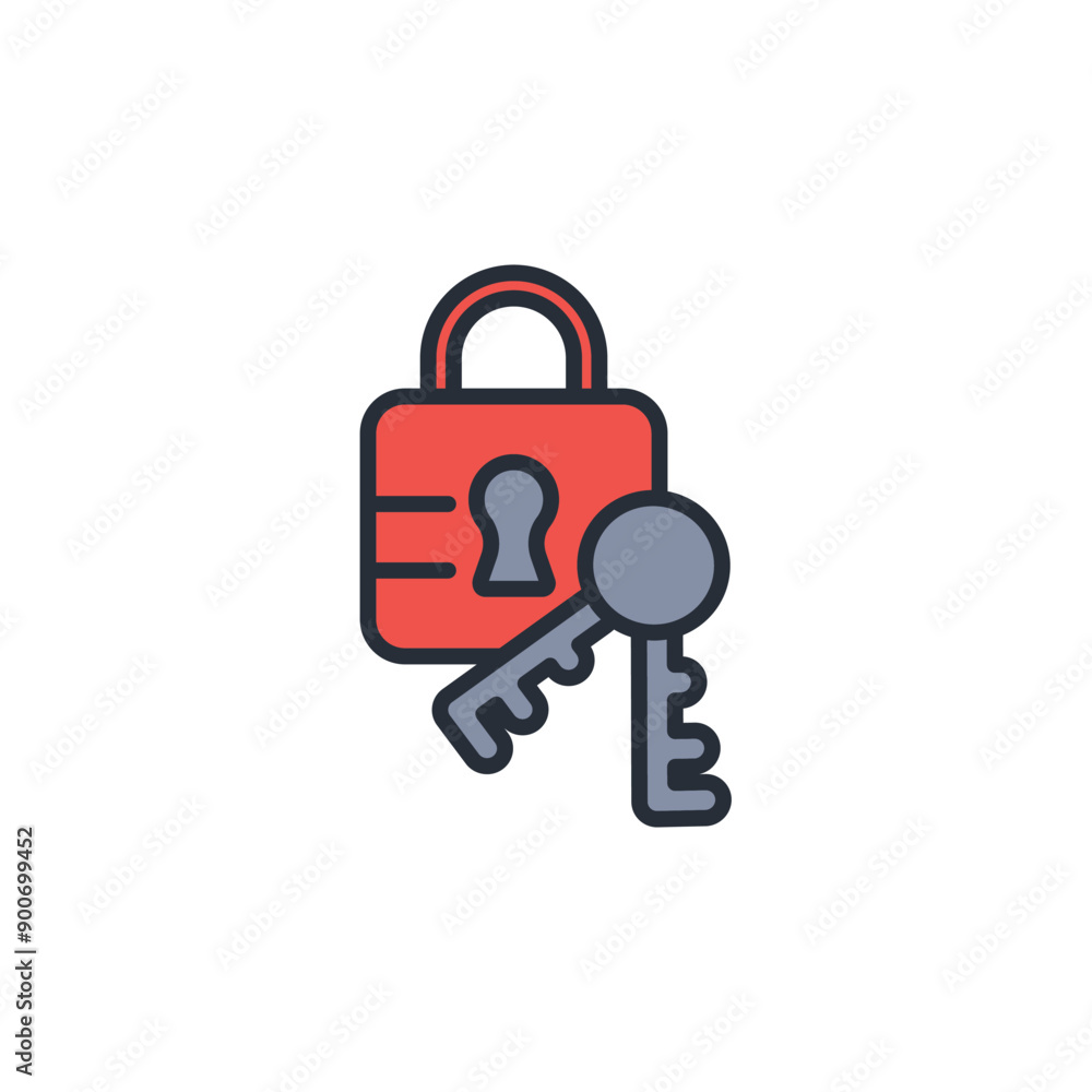 Poster lockable icon. vector.editable stroke.linear style sign for use web design,logo.symbol illustration.