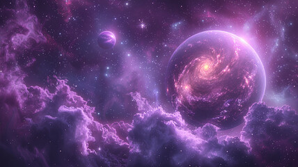 Abstract Cosmic Lilac Galaxy, blink, background	