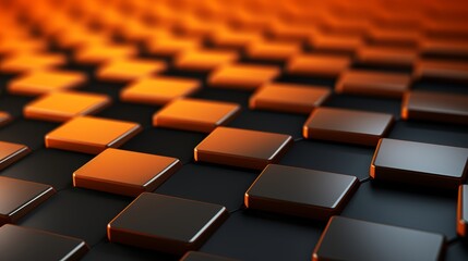 Fototapeta premium Bright orange honeycombs with graphite highlights displayed on a uniformly spaced background