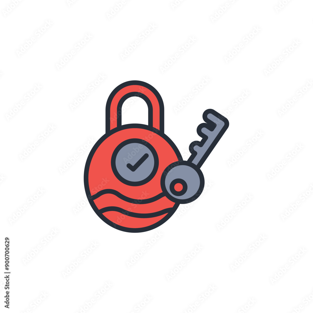 Poster secure icon. vector.editable stroke.linear style sign for use web design,logo.symbol illustration.