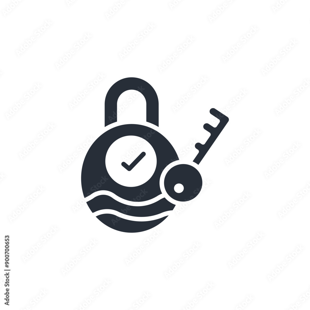 Poster secure icon. vector.editable stroke.linear style sign for use web design,logo.symbol illustration.