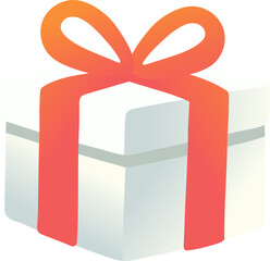 Cartoon gift box with a red ribbon, Color gradient style