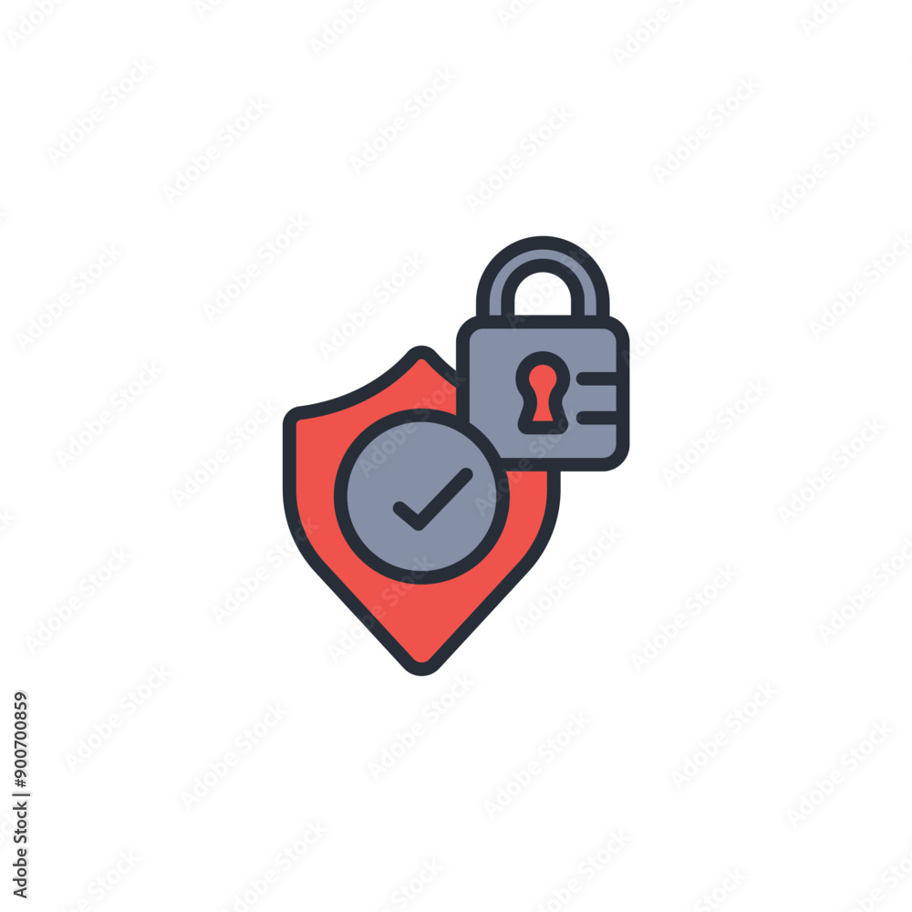 Poster security icon. vector.editable stroke.linear style sign for use web design,logo.symbol illustration.