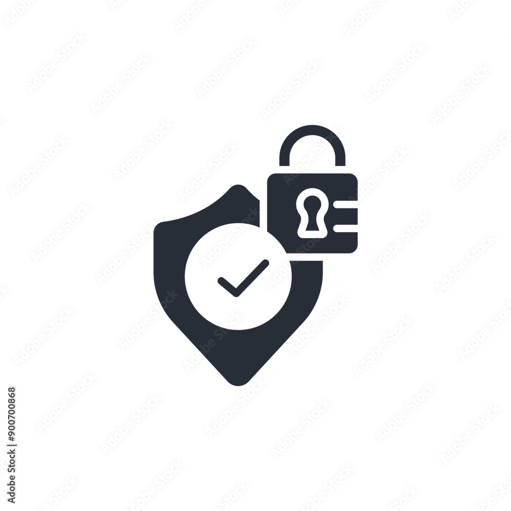 Poster security icon. vector.editable stroke.linear style sign for use web design,logo.symbol illustration.