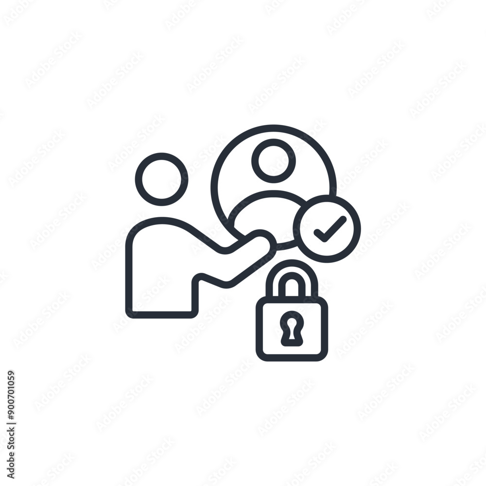 Poster user lock icon. vector.editable stroke.linear style sign for use web design,logo.symbol illustration