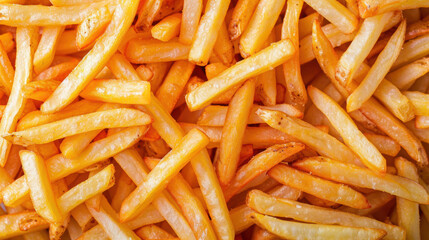 Golden French Fries Background.