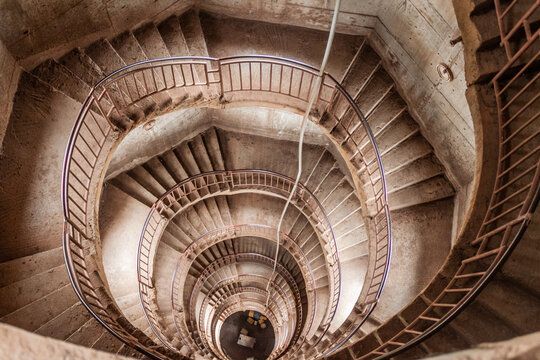 KAMPALA, UGANDA - MARCH 3, 2020: Minaret stairway of the Uganda National Mosque in Kampala, Uganda