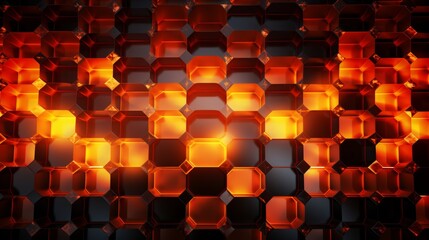 Obraz premium Vivid orange honeycombs with graphite highlights on even background for a captivating visual scene