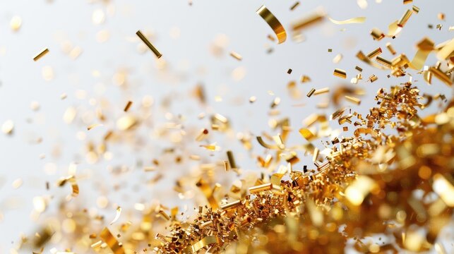 brust of golden confetti party background