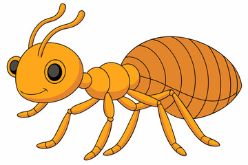 Ant Vector Illustrations Linocut, Kawaii, Cartoon, Clipart, Line Art Designs