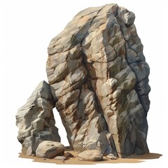 Detailed Illustration of Rock Formation