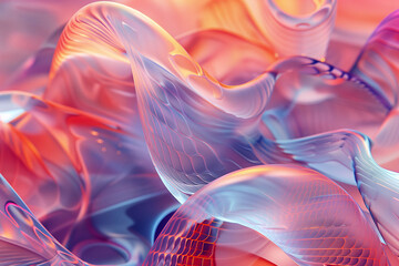 Obraz premium Abstract Digital Background of Flowing Curves.