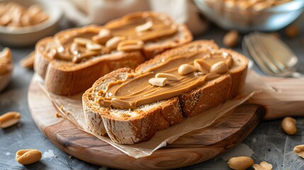 Bread with delicious peanut jam topping, Cake with delicious peanut jam topping