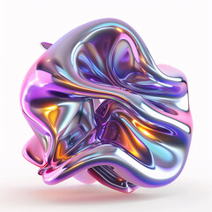 Fototapeta premium Abstract Digital Background of Twisted Metallic Form.