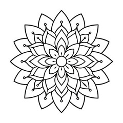 Beautiful mandala design vector art black and white liner art