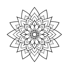 Beautiful mandala design vector art black and white liner art