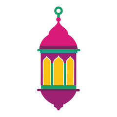 Obraz premium colorful vector art lantern illustration, isolate white color background 