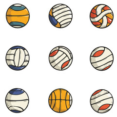 Set of Vector VOLLEYBALL illustration