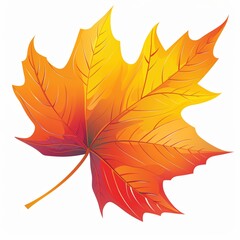 Vibrant Autumn Maple Leaf Illustration