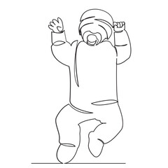 one continuous single drawn line art doodle baby, kid, newborn isolated hand-drawn outline image on white background