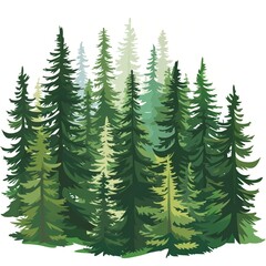 Obraz premium Lush Pine Forest Graphic Illustration