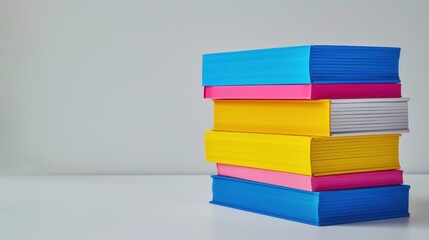 The colorful stacked books