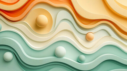 Fototapeta premium Abstract background with smooth shapes , flat lay