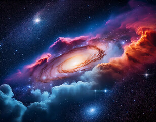 Firefly Colorful Space Galaxy Cloud Nebula- Create an image of a vibrant galaxy with colorful clouds (3)