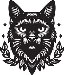 Obraz premium Standing playing cat vector. Black kitten with big eyes face head. Cute cartoon funny baby pet character. Greeting card Tshirt Sticker print Banner template