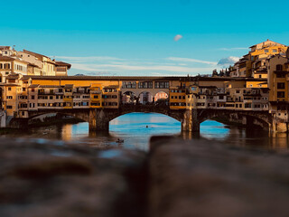 Ponte Vecchio in Florence, Italy at Sunset