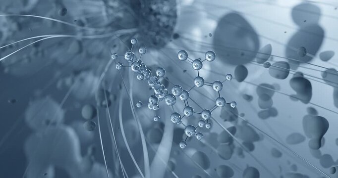 Nifedipine rotating molecular 3d structure ball-and-stick model, looped video adalat