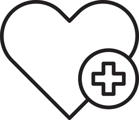Obraz premium Heart and Plus Icon 