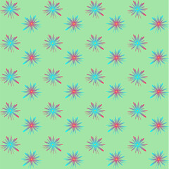 Delicate floral pattern on a green background